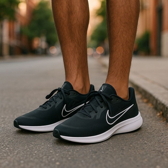 Nike Quest 5 Running Shoes Lightweight Breathable Sneakers Black White Mens 11‎